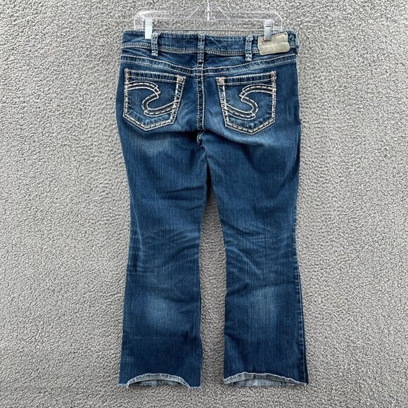 Silver Suki Jeans Womens 32 Raw Hem Blue Stretch Denim * - Picture 2 of 11